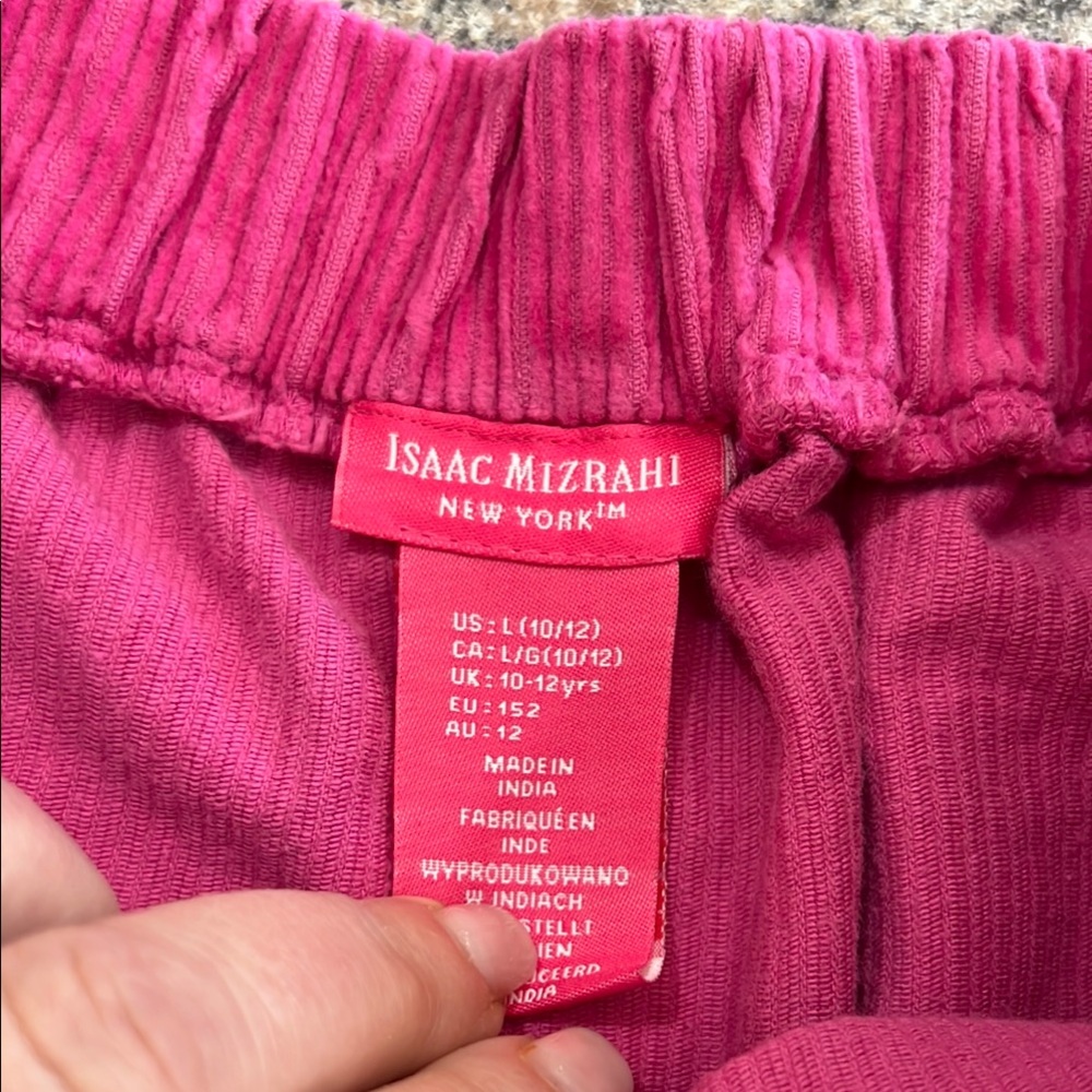 Isaac Mizrahi Pink Corduroy Button-Front Skirt - Picture 5 of 6
